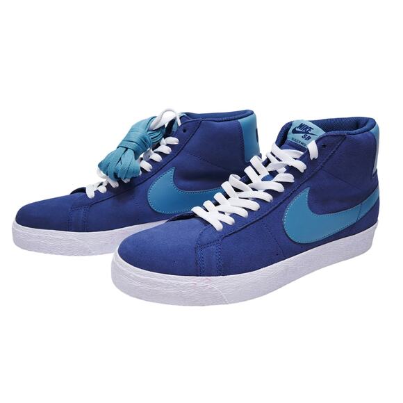 NEW NIKE SB BLAZER MID SHOES FD0731 400 NAVY MENS SIZE - 10.5 - Picture 1 of 7